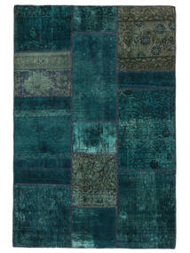  Patchwork Alfombra 108X162 Vintage Persa De Lana Negro/Verde Oscuro Pequeño Carpetvista