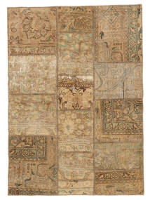 108X152 Tappeto Patchwork Moderno Marrone/Arancione (Lana, Persia/Iran) Carpetvista