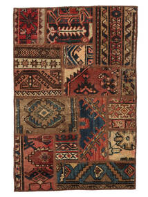  Patchwork Rug 60X90 Vintage Persian Wool Black/Dark Red Small Carpetvista