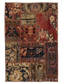  Perzisch Patchwork Vloerkleed 60X90 Zwart/Bruin (Wol, Perzië/Iran)