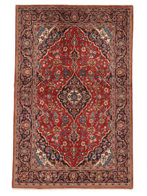 131X208 Tapete Oriental Kashan Vermelho Escuro/Preto (Lã, Pérsia/Irão) Carpetvista