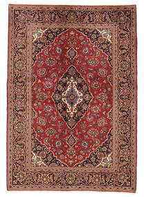  Kashan Tapete 140X204 Persa Lã Vermelho Escuro/Castanho Pequeno Carpetvista