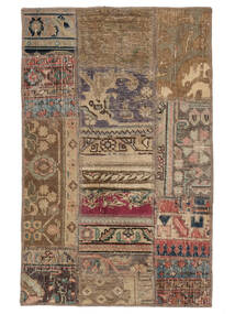  Persisk Patchwork Tæppe 60X90 Brun/Sort (Uld, Persien/Iran)