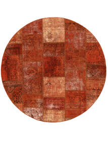  Ø 200 Patchwork Rug Modern Round Dark Red/Red (Wool, Persia/Iran) Carpetvista