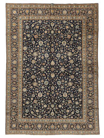 287X409 Tapete Oriental Kashan Fine Preto/Castanho Grande (Lã, Pérsia/Irão) Carpetvista