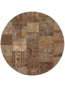  Persian Patchwork Rug Ø 250 Brown/Black Carpetvista