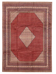  Orientalsk Sarough Mir Tæppe 246X355 Mørkerød/Brun Uld, Persien/Iran Carpetvista