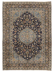 252X352 Tapete Oriental Kashan Fine Castanho/Preto Grande (Lã, Pérsia/Irão) Carpetvista