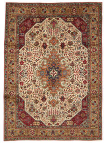 Tabriz Teppe 246X345 Mørk Rød/Brun Ull, Persia/Iran Carpetvista