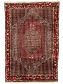  Senneh Fine Covor 196X289 Persan Lână Dark Red/Negru Carpetvista