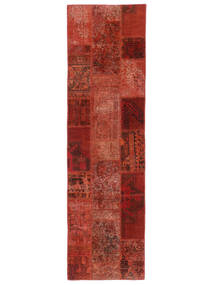 75X262 Patchwork Rug Modern Runner
 Dark Red/Black (Wool, Persia/Iran) Carpetvista