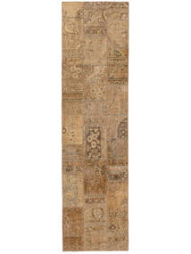 Patchwork Rug 82X308 Runner
 Brown/Orange Wool, Persia/Iran Carpetvista