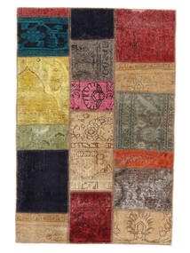 Χαλι Patchwork 101X151 Καφέ/Σκούρο Κόκκινο (Μαλλί, Περσικά/Ιρανικά)