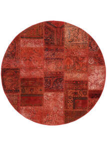 Patchwork Vloerkleed Ø 150 Rond Donkerrood/Rood Wol, Perzië/Iran Carpetvista