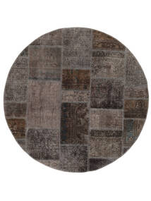 Patchwork Rug Ø 150 Round Black/Brown Wool, Persia/Iran Carpetvista