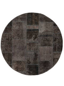 Patchwork Rug Ø 150 Round Black Wool, Persia/Iran Carpetvista