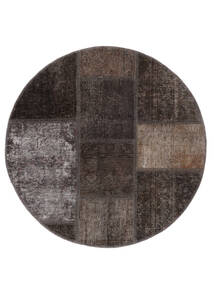  Ø 100 Patchwork Tæppe Rundt Sort/Brun Persien/Iran Carpetvista