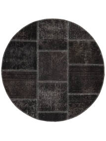  Persian Patchwork Rug Ø 100 Black Carpetvista