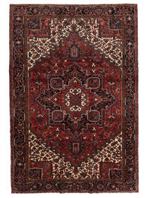 240X350 Alfombra Heriz Oriental Negro/Rojo Oscuro (Lana, Persia/Irán) Carpetvista