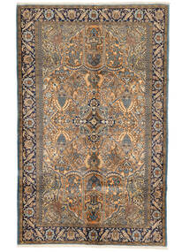 Qum Kork/Silk Rug 157X250 Brown/Black Wool, Persia/Iran Carpetvista