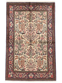 130X205 Ghom Kork/Silke Tæppe Orientalsk Mørkerød/Brun (Uld, Persien/Iran) Carpetvista