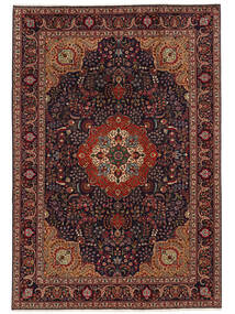  202X292 Täbriz 40 Raj Teppich Schwarz/Dunkelrot Persien/Iran Carpetvista