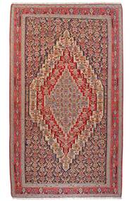 Alfombra Oriental Kilim Senneh 201X344 Rojo Oscuro/Marrón (Lana, Persia/Irán)