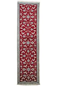 Alfombra Persa Nain 82X302 De Pasillo Rojo Oscuro/Negro (Lana, Persia/Irán)