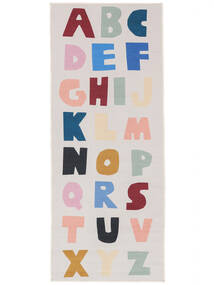  Washable Kids Rug 80X200 Alphabet Light Grey/Multicolor Runner
 Small