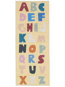  Washable Kids Rug 80X200 Alphabet Light Yellow/Multicolor Runner
 Small