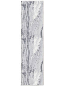 Marble Stone Washable 80X300 Small Grey Abstract Runner Cotton Rug