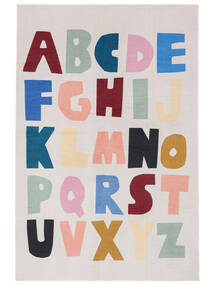 Alphabet Kids Rug Washable 100X160 Small Light Grey/Multicolor Number Cotton