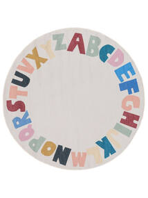 Kitchen Rug
 Alphabet Ø 150 Cotton Light Grey/Multicolor