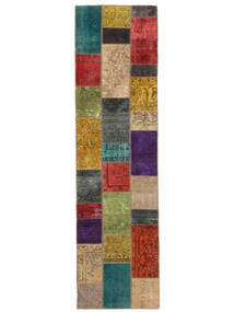 83X307 Patchwork Vloerkleed Modern Tapijtloper Bruin/Zwart (Wol, Perzië/Iran) Carpetvista