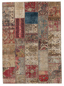 Dywan Patchwork 170X237 Brunatny/Ciemnoczerwony (Wełna, Persja/Iran)