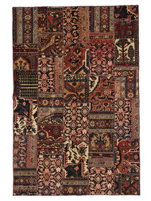  Patchwork Rug 160X237 Vintage Persian Wool Black/Dark Red Carpetvista