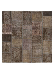 200X202 Patchwork Teppich Moderner Quadratisch Braun/Schwarz (Wolle, Persien/Iran) Carpetvista