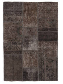 Patchwork Rug 105X153 Black/Brown Wool, Persia/Iran Carpetvista