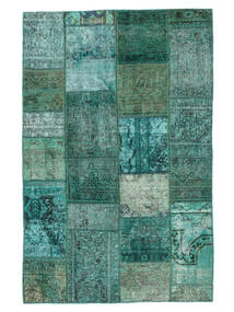 Patchwork Rug 120X186 Dark Green/Green Wool, Persia/Iran Carpetvista