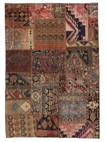 Patchwork Vloerkleed 140X200 Bruin/Zwart Wol, Perzië/Iran Carpetvista