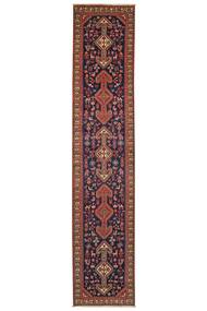 Alfombra Persa Abadeh 83X398 De Pasillo Rojo Oscuro/Negro (Lana, Persia/Irán)