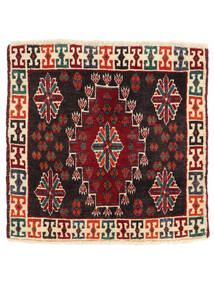 58X60 Tappeto Orientale Ghashghai Fine Quadrato Nero/Rosso Scuro (Lana, Persia/Iran) Carpetvista