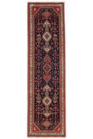  Oriental Abadeh Rug 81X302 Runner
 Black/Dark Red Wool, Persia/Iran