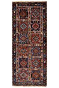 Yalameh Rug 78X191 Runner
 Black/Dark Red Wool, Persia/Iran