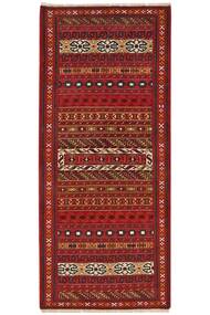 Tappeto Persiano Turkaman 82X190 Passatoie Rosso Scuro/Nero (Lana, Persia/Iran)