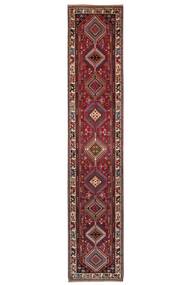  Persian Yalameh Rug 80X394 Runner
 Dark Red/Black (Wool, Persia/Iran)