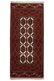 Tappeto Turkaman 85X187 Nero/Rosso Scuro (Lana, Persia/Iran)