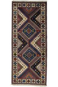 Yalameh Rug 82X192 Runner
 Black/Brown Wool, Persia/Iran