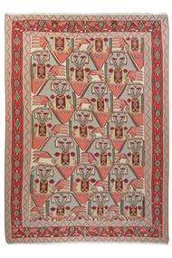 Kilim Senneh Tæppe 245X336 Brun/Mørkerød Uld, Persien/Iran