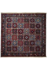 197X203 Yalameh Teppich Orientalischer Quadratisch Schwarz/Dunkelrot (Wolle, Persien/Iran)